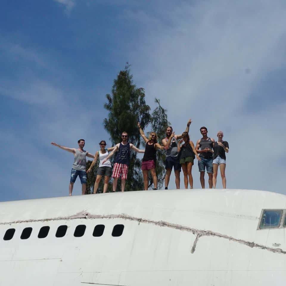 On top of an airplane in Bangkok