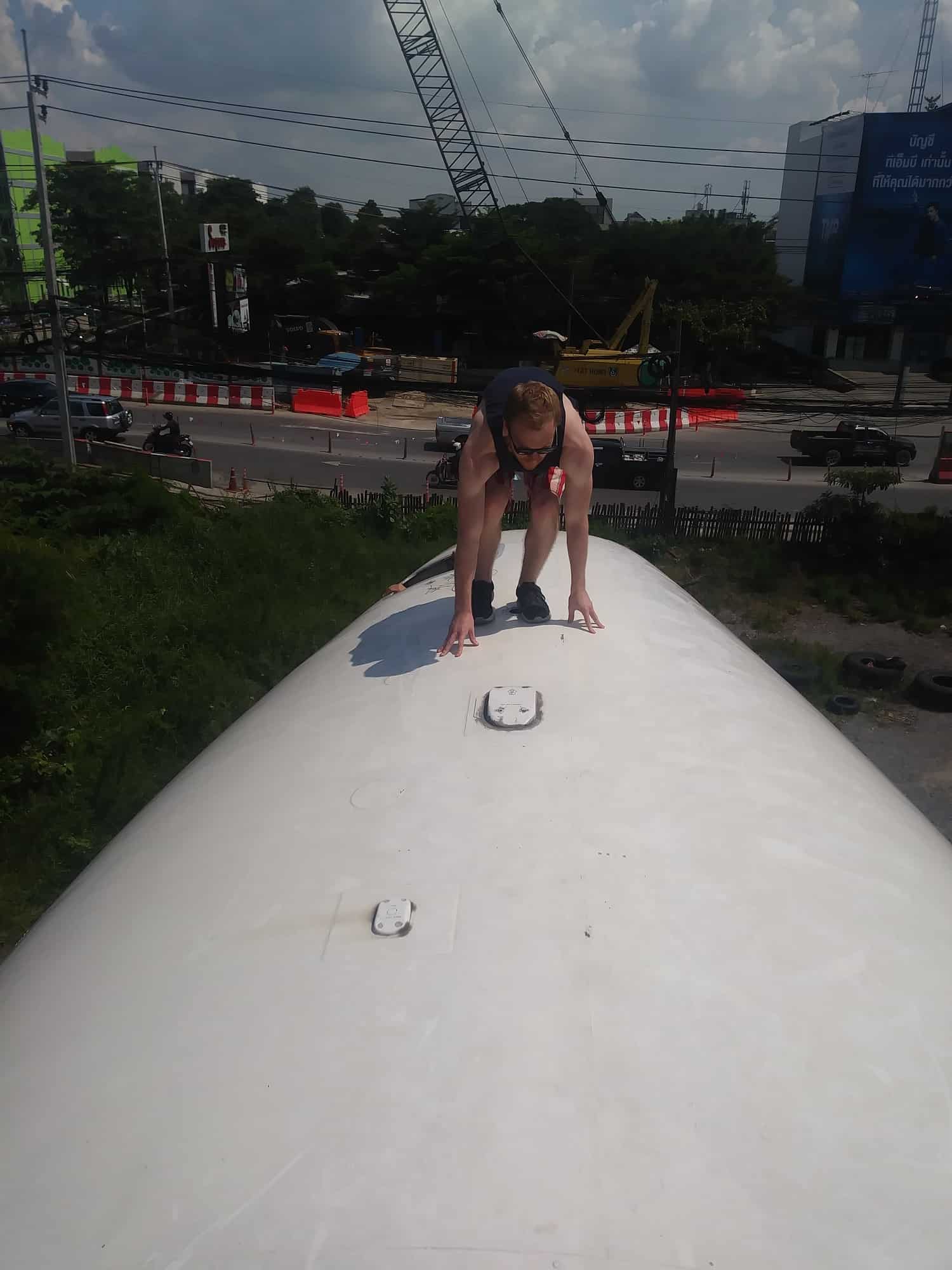 On top of the Boeing