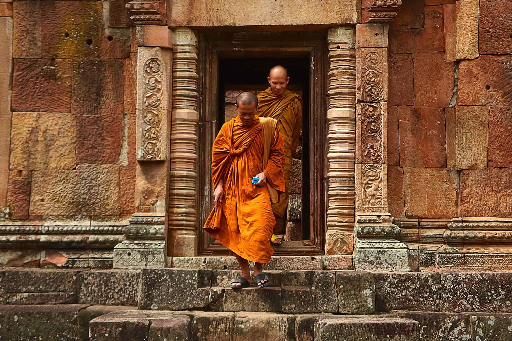 Two monks in a Temple
