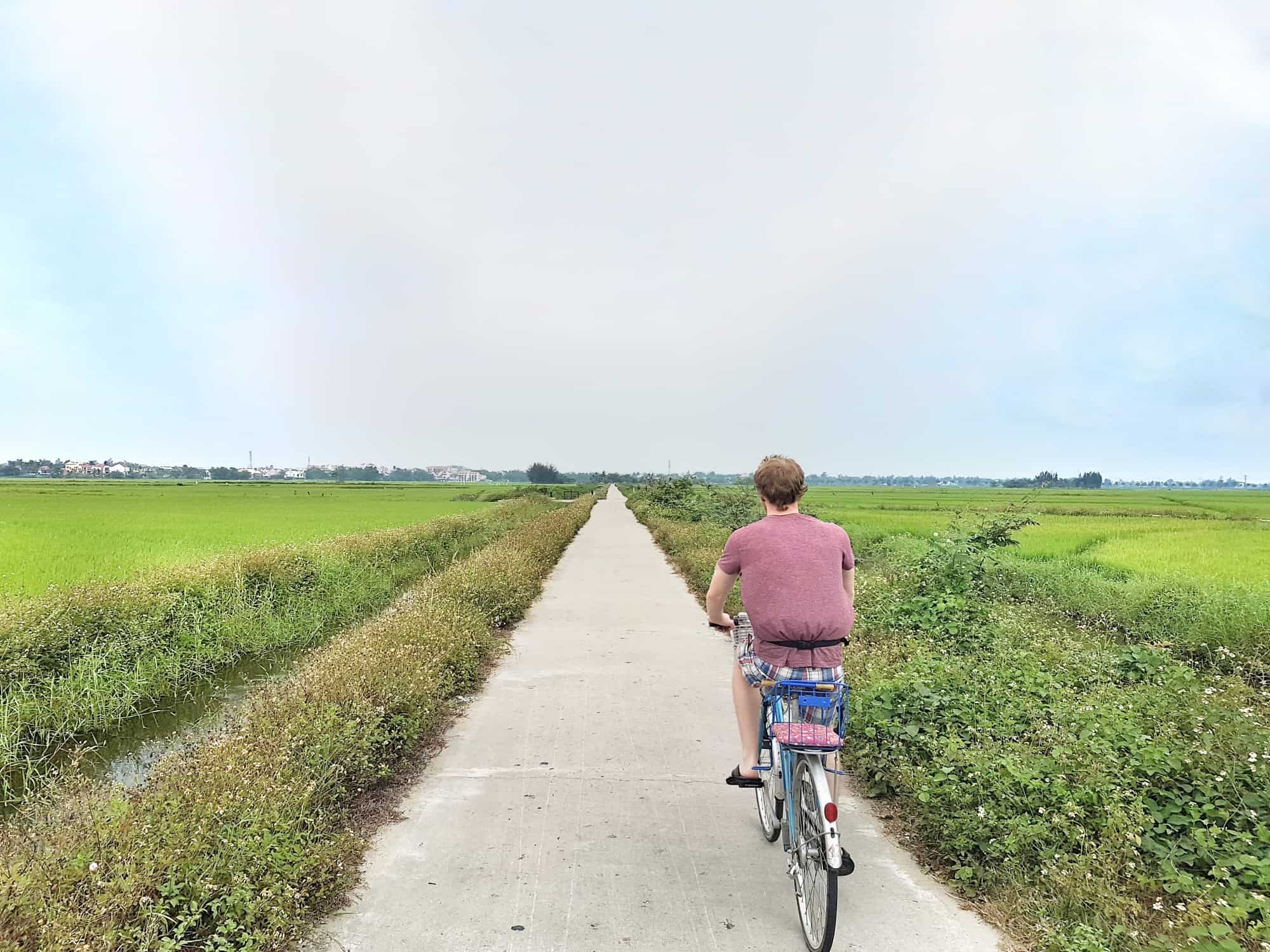 Cycling through Paddy Fields Hoi An Vietnam