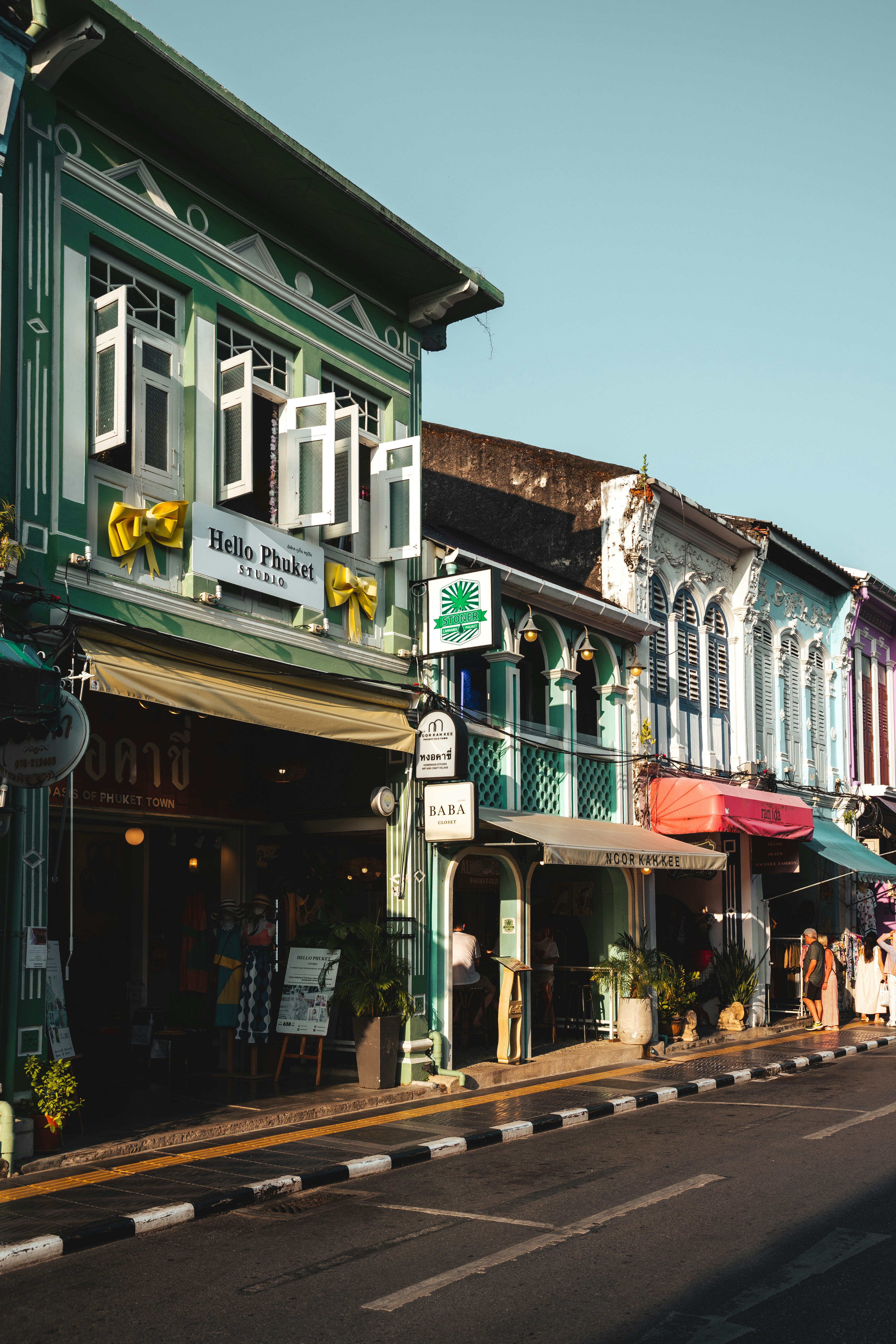 Colorful shophouses in Phuket Old Town